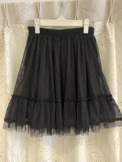 新品♡未使用♡黒 チュール ペチフレアスカート ミニ丈 レースのサムネイル