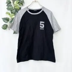 美品✨ コムサイズム Tシャツ ブラック グレー ラグラン ロゴ 半袖 大きめのサムネイル