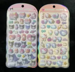 コットンパフィーシール サンリオ キティちゃん マイメロ クロミ 2種 セット