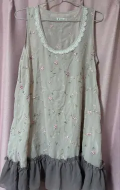 axes femme 花刺繍 シフォン チュニック 森ガール レイヤードのサムネイル