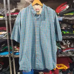 USA古着 ラングラー 半袖 チェック柄シャツ オーバーサイズ