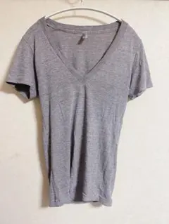 American Apparel 半袖 Ｖネック 無地 Ｓ 灰 ポリエステルのサムネイル