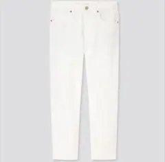 UNIQLO スラウチテーパードアンクルジーンズ OFF WHITE 25