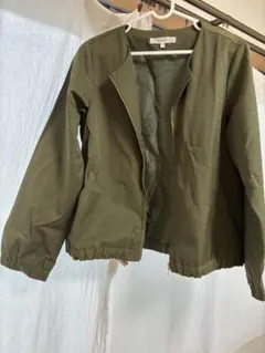オリーブ ジップアップジャケット L