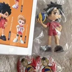 ハイキュー!! 黒尾鉄朗 フィギュア 孤爪研磨 缶バッジセット　パルバース