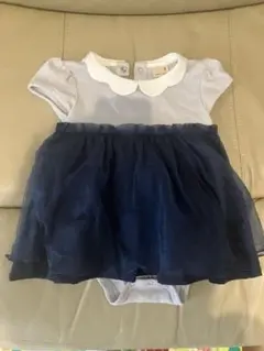 プティマイン　襟付き　チュール　ロンパース　70-80