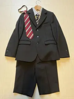 キッズ フォーマルスーツ ブラック ネクタイ付き130size