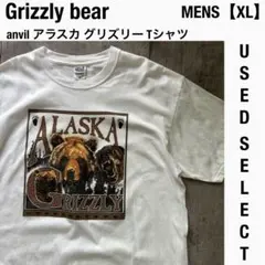 【US古着】00s anvil アラスカ グリズリー Tシャツ XL アニマル