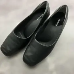 CLOSSI ブラック パンプス 低ヒール