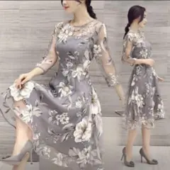 送料無料 未使用 11号 L シック オーガンジー ワンピース (WA4027)