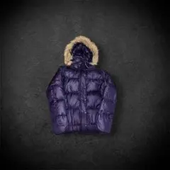 00s old uniqlo y2kファー付きダウンジャケット平成お兄系光沢短丈