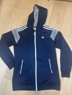 adidas フード付きジャケット ネイビー　レディース　Lサイズ