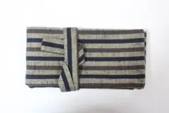 木綿 厚白鞘袋 紺×茶縞 袋全長129㎝「白鞘全長：101㎝～106 ㎝に適合」