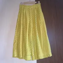 レース ロングキュロットパンツ