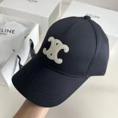 Celine ベースボールキャップ ブラック ホワイトタグ i