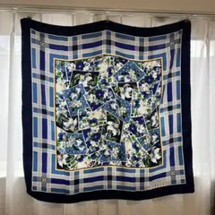 GIVENCHY 花柄 チェック スカーフ