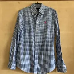 Ralph Lauren カスタムフィット ブルーギンガムチェック　長袖シャツ