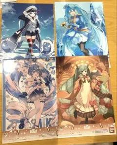 【未開封】一番くじ 雪ミク S賞 ポスター 4点セット
