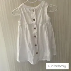 美品★1+in the family ノースリーブワンピース　リネン　後ろボタン