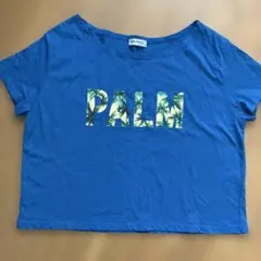 BROWNY wego PALMロゴ 半袖Tシャツ ブルーのサムネイル
