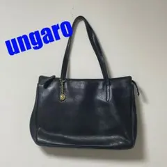 ungaro トートバッグ 牛革 ブラック 黒 鞄 ウンガロ レザー