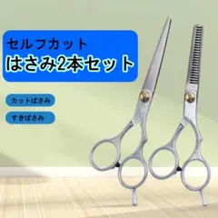 ２本セット 家庭用 はさみ 散髪セット すきバサミ 美容師 理容師 ヘアカットのサムネイル