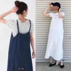 新品　キャミワンピ　ライトデニム　コットン100% S XS 綿　ジーユー