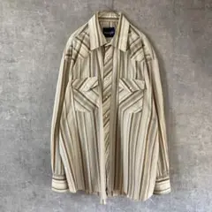 80s90s Wrangler ラングラー ウエスタンシャツ ストライプXL相当