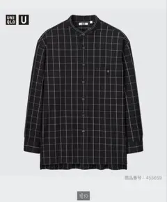 フランネルオーバーサイズスタンドカラーチェックシャツ ユニクロユー