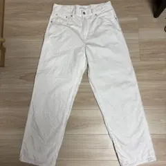 UNIQLO バギージーンズ ホワイト 31inch 着画付き