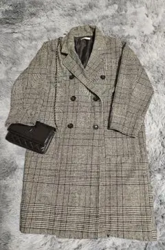 Looluce (ルールーチェ) チェック柄 ダブルブレストコート