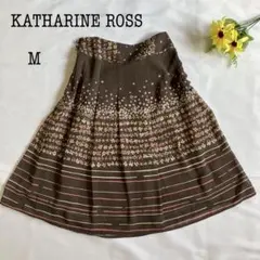 極美品 KATHARINE ROSS 花柄フレアスカート ブラウン Mのサムネイル