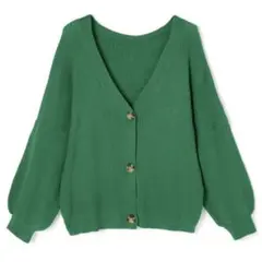 リブVネックニットカーディガン