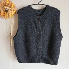 サマンサモスモス　ダークグレー ニットベスト