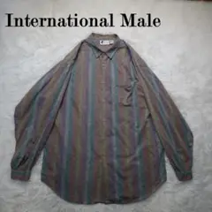 International Male 90s 長袖シャツ ヘリンボーン マカオ製