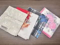 ハンカチセット 4枚 花柄 チェック柄
