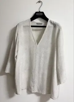 theory luxeセオリーリュクスシルクブラウス（白黒）