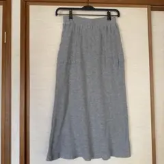 ストライプクラブ・グレー ミックス素材 タイトスカート サイズF