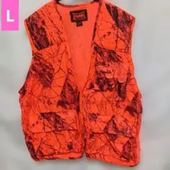 ビックGamehide オレンジ迷彩 ハンティングベストL