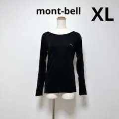 E070モンベルスーパーメリノウール M.W. ラウンドネックシャツXL黒