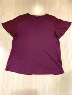 【未使用品】バナナリパブリック　ワイン色 Vネック 半袖TシャツＳサイズ