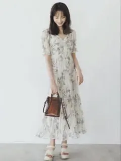 ※訳あり※COCODEAL ボタニカル フラワーシアーワンピース Mサイズ