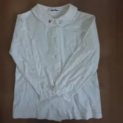 familiar 刺繍入りの襟付きブラウス 綿素材 110cm