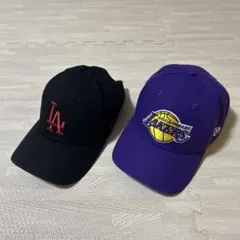 new era キャップ2つまとめ売り③ LA LAKERS