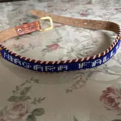 ビーズ刺繍 レザーベルト 調整可能