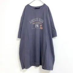 Ｔシャツ クルーネック【XL】半袖 犬 ビッグサイズ 紺 綿 普段着のサムネイル