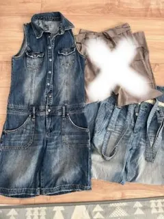 デニム　オーバーオール　サロペット　L 女の子