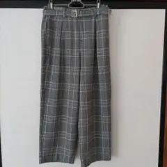 チェック柄　タックパンツ
