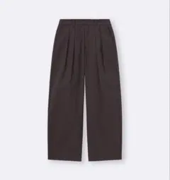 GU チノバレルレッグタックパンツ M ダークブラウン