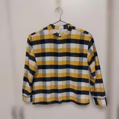無印良品 両面起毛フランネルスタンドカラーシャツ140cm
